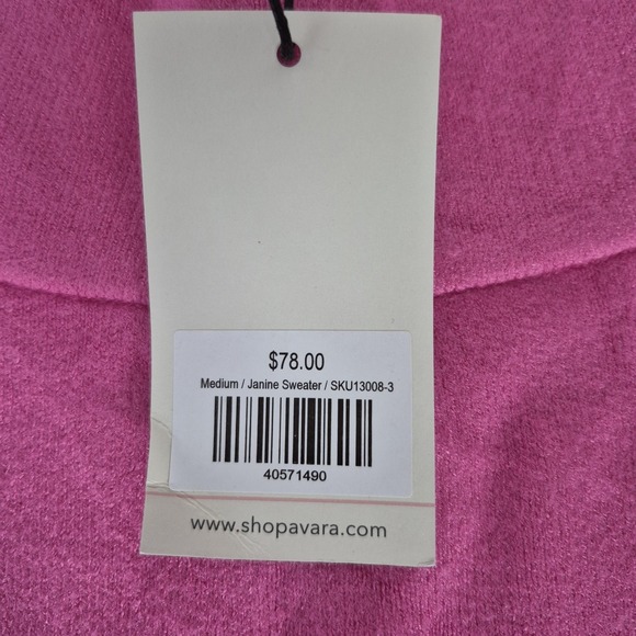 Avara Janine Sweater Womens Medium Pink Colorblock Mock Neck Knit Pullover - Picture 6 of 9